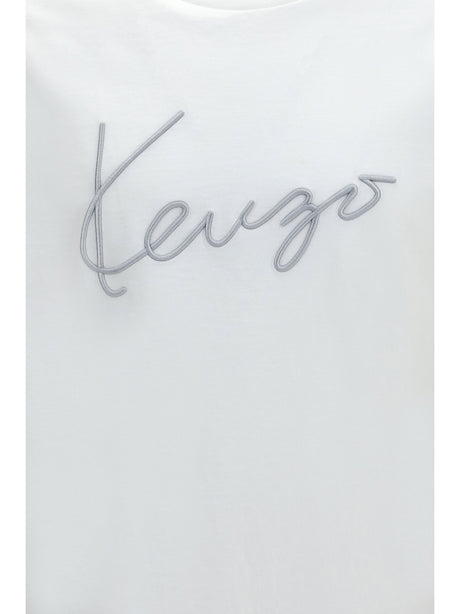 Kenzo Embroidered signature cotton T-shirt - Off White