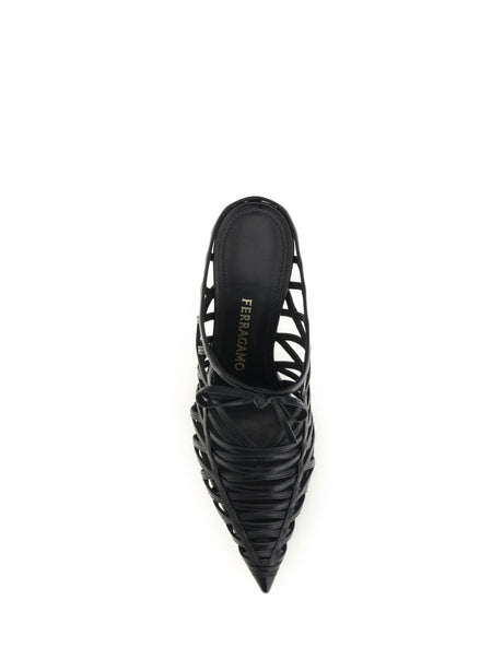 Ferragamo S Sculpted heel Mules - Black