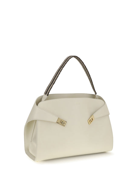Ferragamo large Hug Soft Shoulder Bag - Mascarpone