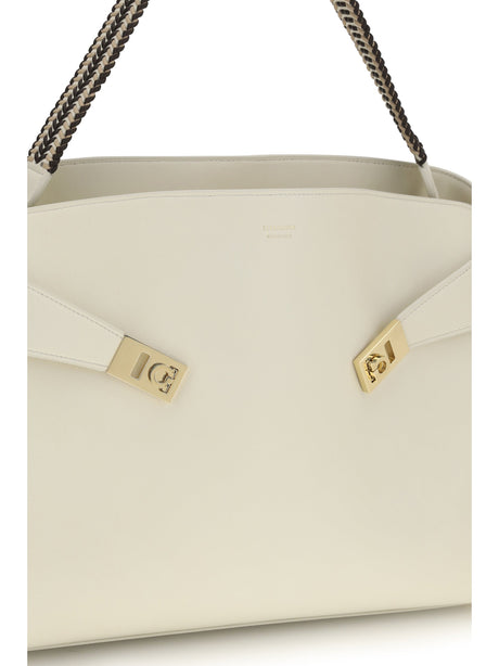 Ferragamo large Hug Soft Shoulder Bag - Mascarpone