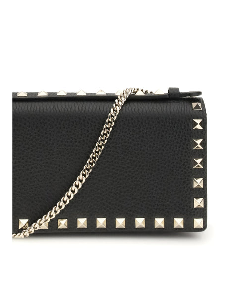 Valentino Garavani Rockstud chain Wallet - Black