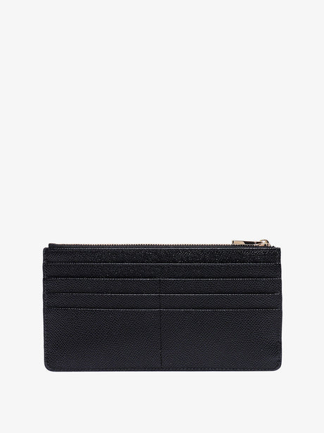 Dolce & Gabbana Hammered leather card holder with metal tag - Nero