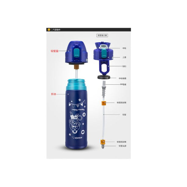 Zojirushi SD-CAE50 Stainless Steel Vacuum Straw Bottle 520ml (Blue)