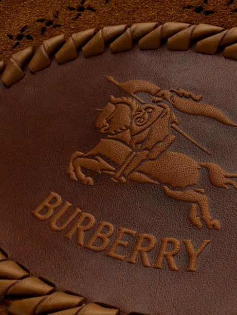 Burberry Tavistock suede crossbody bag with perforated pattern - Hazel