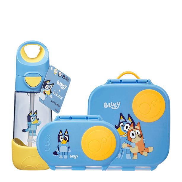 [Bundle] Tritan Drink Bottle Bluey 450ml + Mini Lunchbox Bluey + Snackbox Bluey