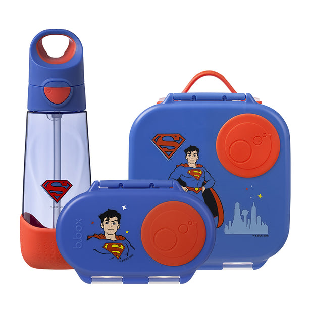 [Bundle] B.Box Tritan Drink Bottle Superman 600ml + Mini Lunchbox Superman + Snackbox Superman