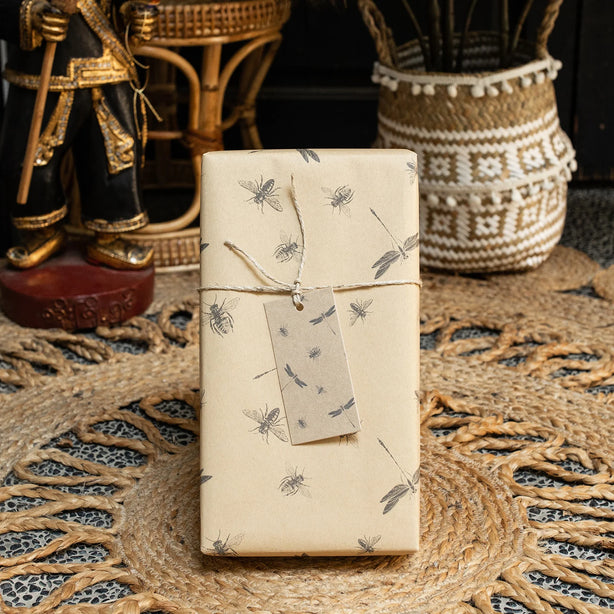 Bees And Dragonflies Wrapping Paper