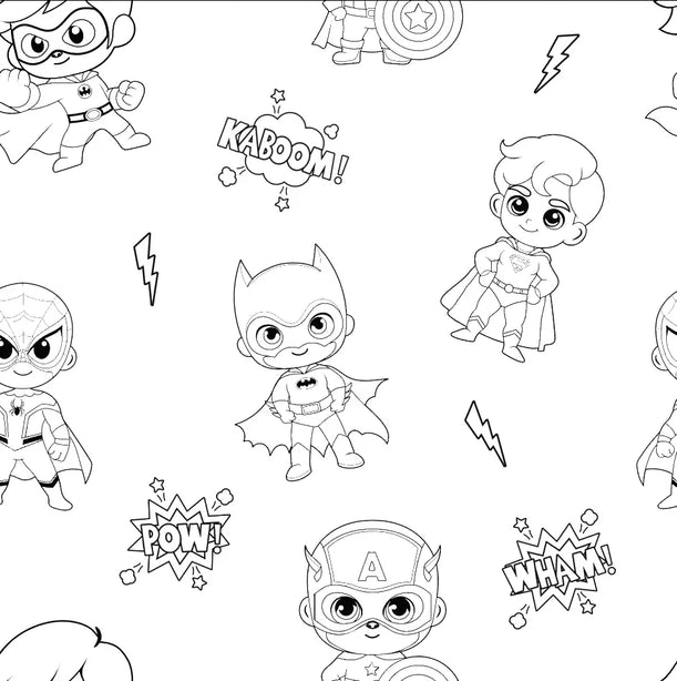 Superheroes - Boys - Age 7-8 Years Colour-in Pyjamas