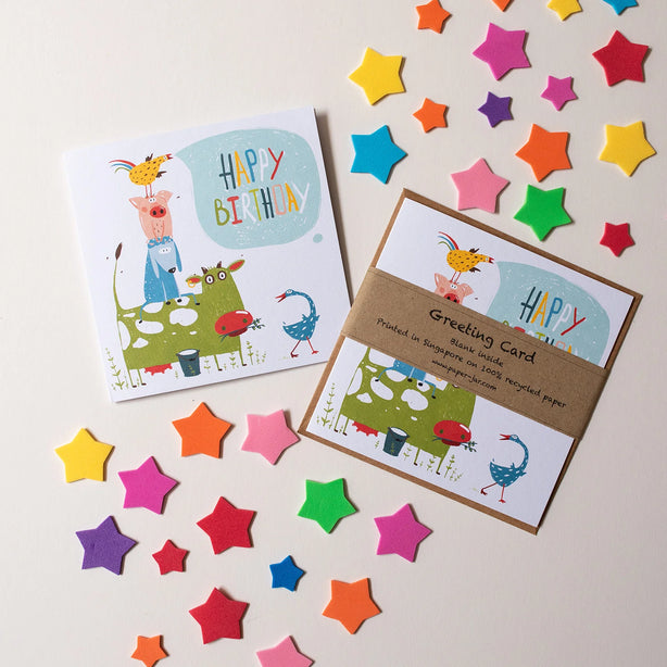 Birthday Farm Animals Greeting Card