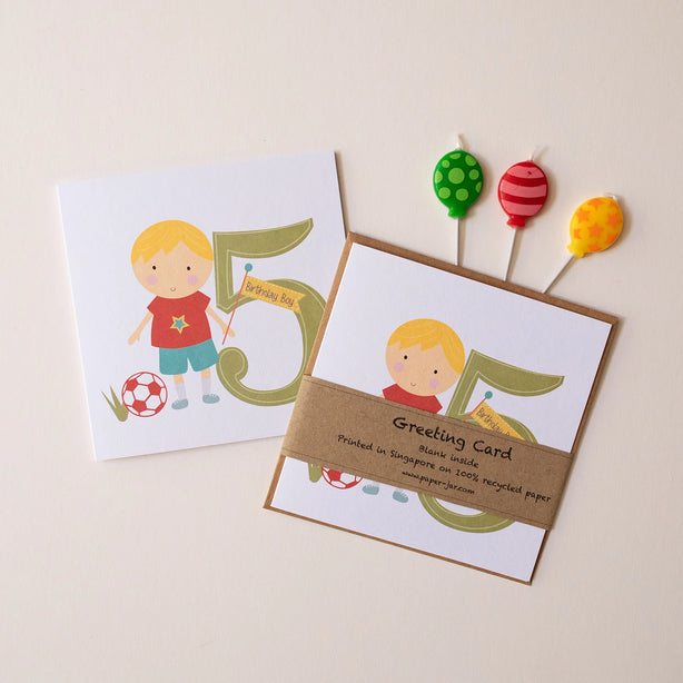 Age 5 Birthday Boy Greeting Card