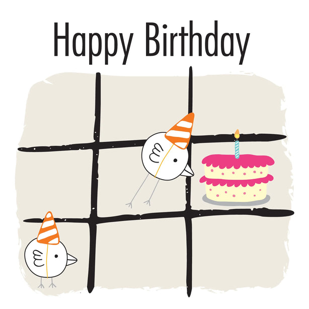 Tic Tac Toe Birds Greeting Card