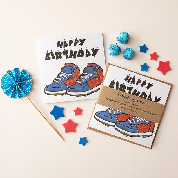 Red And Blue Sneakers Greeting Card