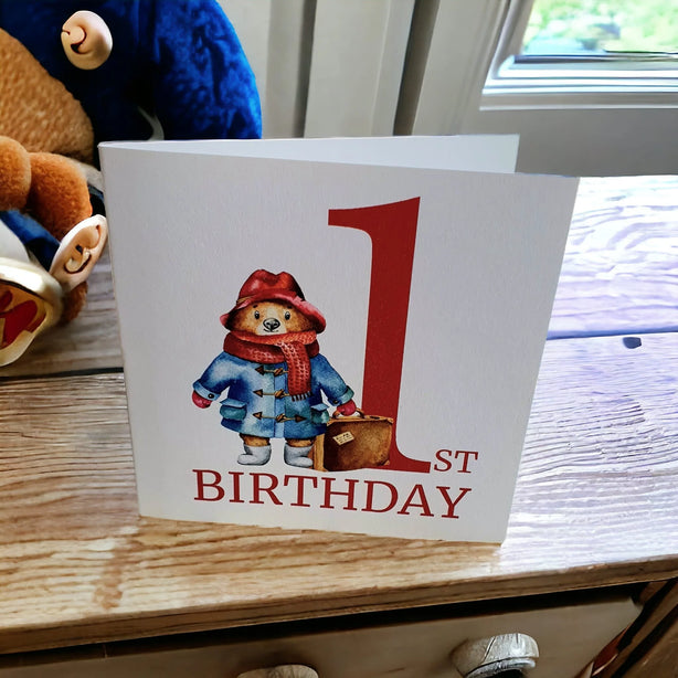 Age 1 Bear Greeting Card