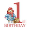 Age 1 Bear Greeting Card