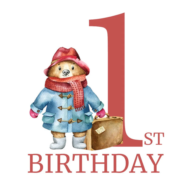 Age 1 Bear Greeting Card