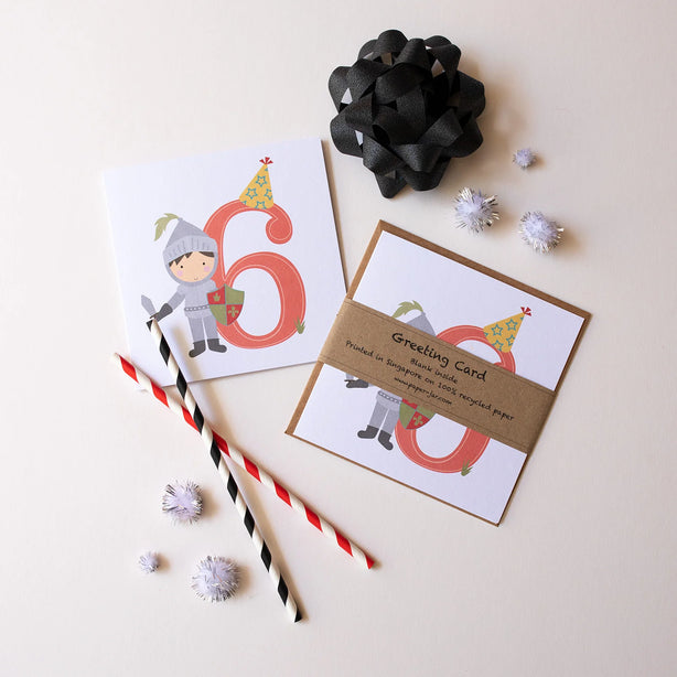 Age 6 Birthday Boy Greeting Card