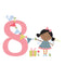 Age 8 Birthday Girl Greeting Card