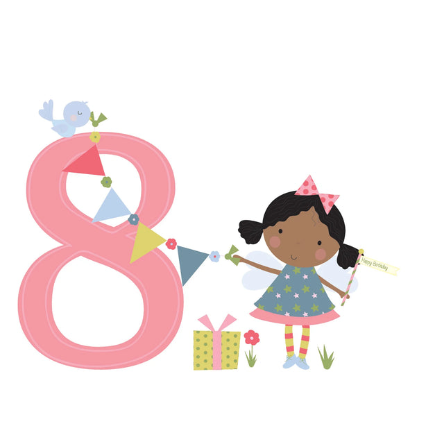 Age 8 Birthday Girl Greeting Card