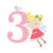 Age 3 Birthday Girl Greeting Card