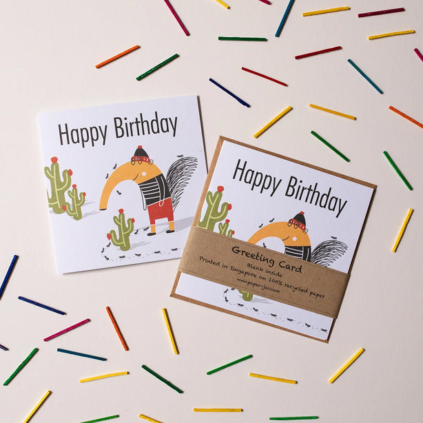 Anteater With Ant Trail Greeting Card