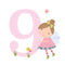 Age 9 Birthday Girl Greeting Card