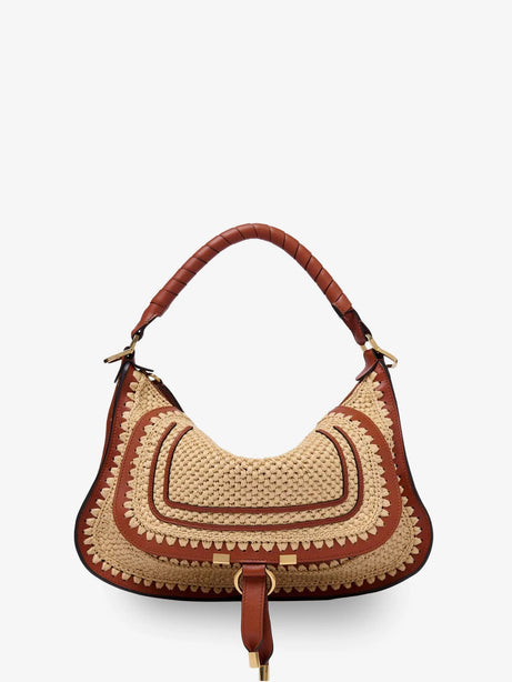 Chloe' Marcie raffia shoulder bag - Claybrown