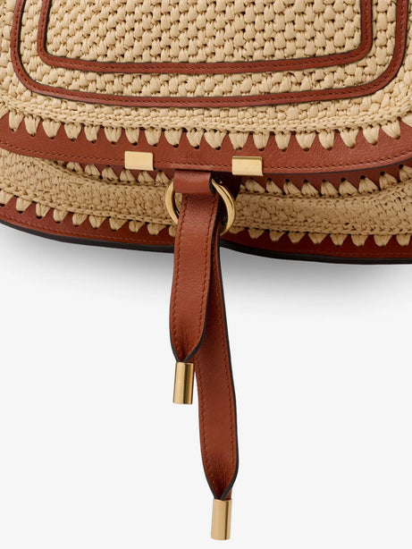 Chloe' Marcie raffia shoulder bag - Claybrown