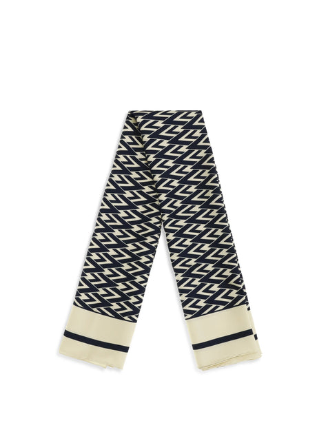 Valentino Garavani Toute La V silk Scarf - Ivory/Blue Navy