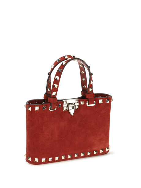 Valentino Garavani Suede Rockstud mini Handbag - Russet Red