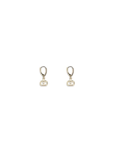 Valentino Garavani Ovalette Earrings in metal and Swarovski® crystals - Gold/Crystal