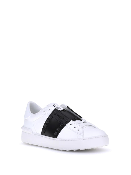 Valentino Garavani Open Rockstud Sneakers - White/Black/White