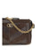 Valentino Garavani Panthea Shoulder Bag chevron pattern - Ebony Brown/Oak Brown