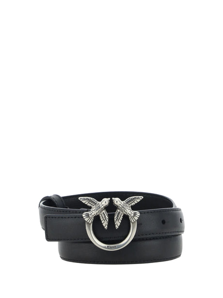 Pinko Love Berry Belt - Black-Old Silver