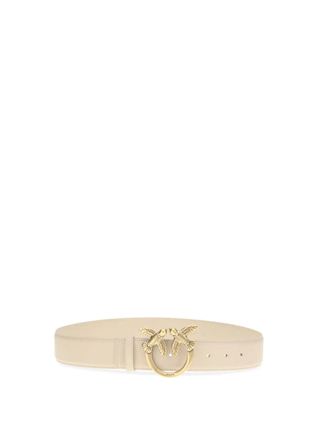 Pinko Love Berry Belt - Beige-Grey Smoke-Antique Gold