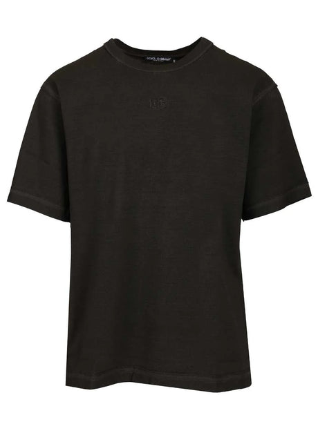 Dolce & Gabbana Cotton T-Shirt With Embroidery - Black