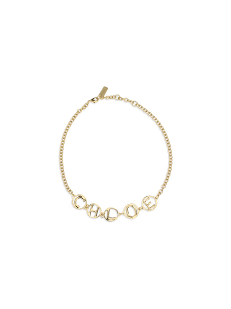Chloé Script choker Necklace - Vintage Gold
