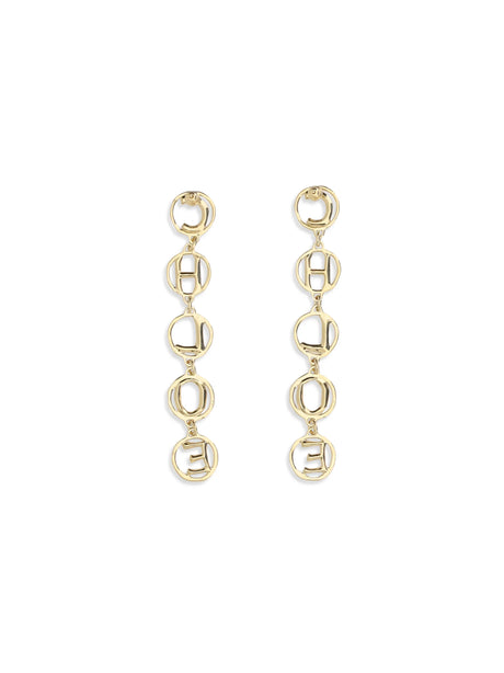 Chloé Script drop Earrings - Vintage Gold