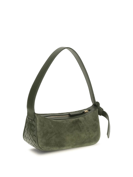 Bottega Veneta Nodo Shoulder Bag - Green Tweed-Gold