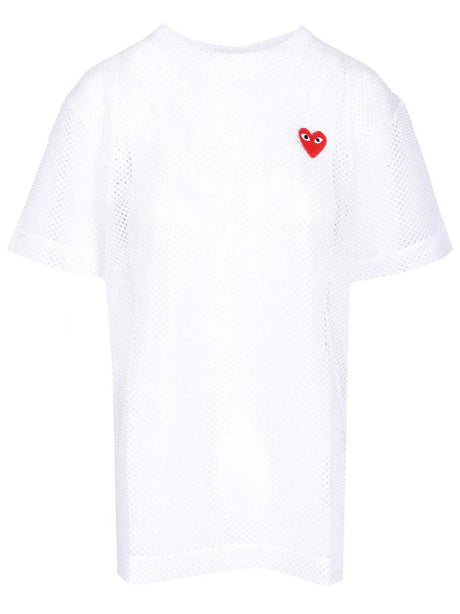 Comme Des Garcons Play Mesh T-Shirt - White
