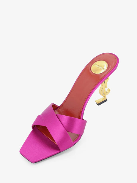 Saint Laurent Opyum satin sandals - Moroccan Fuxia