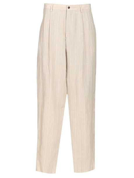 Giorgio Armani Double-Pant Linen Trousers - Beige