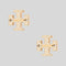TORY BURCH Icon Enamel Stud Earrings New Ivory RS-177397