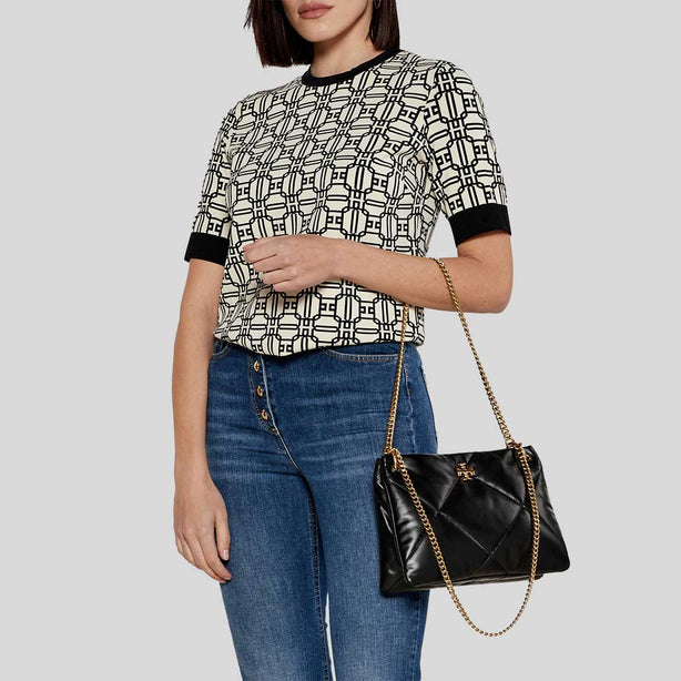 TORY BURCH Small Kira Diamond Quilt Shoulder Bag Black RS-161885