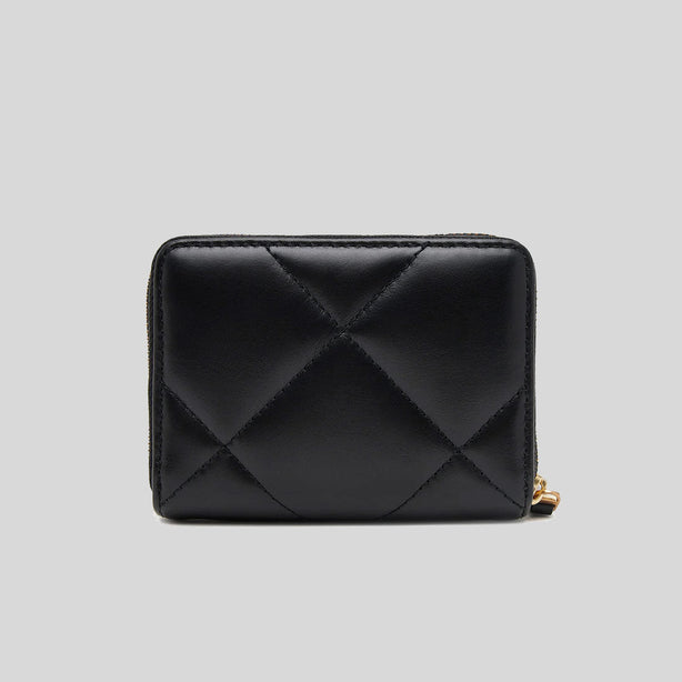 TORY BURCH Small Kira Diamond Quilted Zip-Around Wallet Black RS-159791