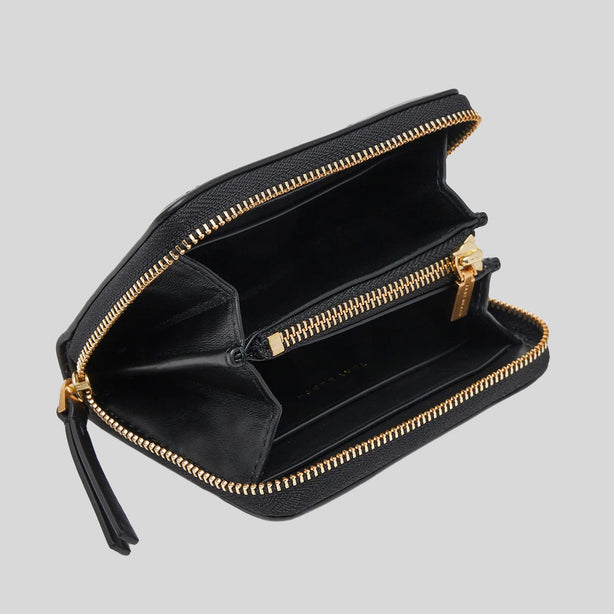 TORY BURCH Small Kira Diamond Quilted Zip-Around Wallet Black RS-159791