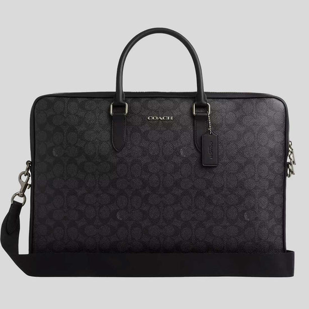 COACH Ethan Large Brief In Signature Canvas Charcoal/Black RS-CCF56