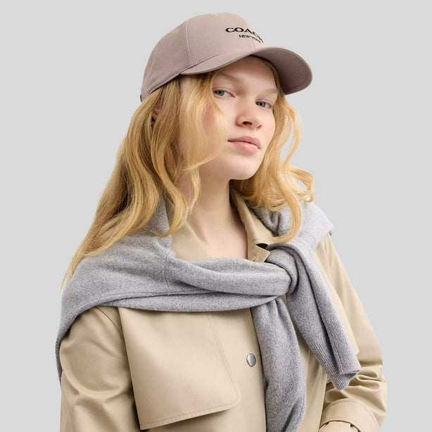 COACH Embroidered Baseball Hat Grey Birch XS/S RS-CAA64