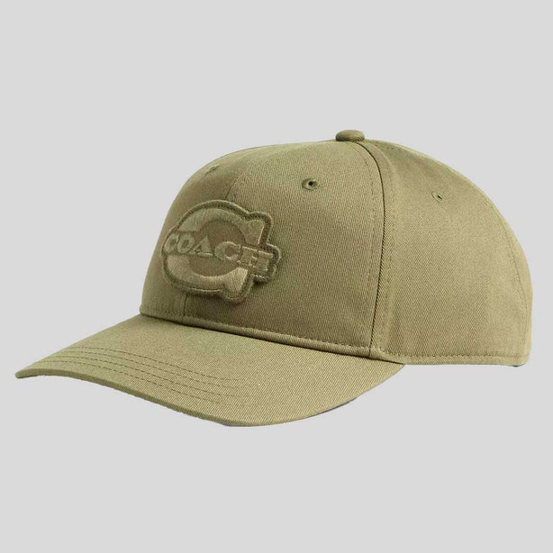 COACH Soho Flat Brim Baseball Hat Olive RS-CCQ59