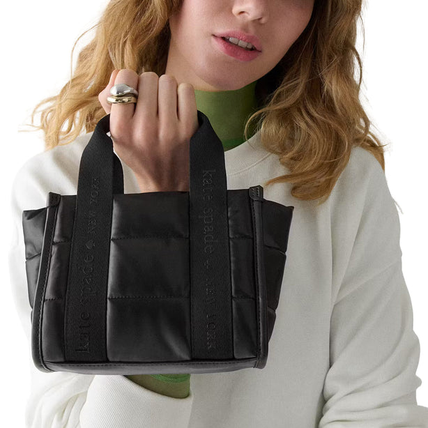 Kate Spade Kip Puffy Mini Tote Bag - Black KM668