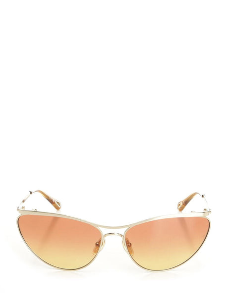 Chloe' Metal Frame Glasses - Orange